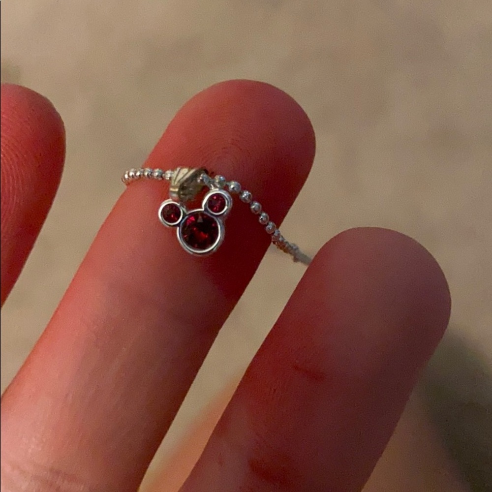 Disney small charm January birthstone necklace